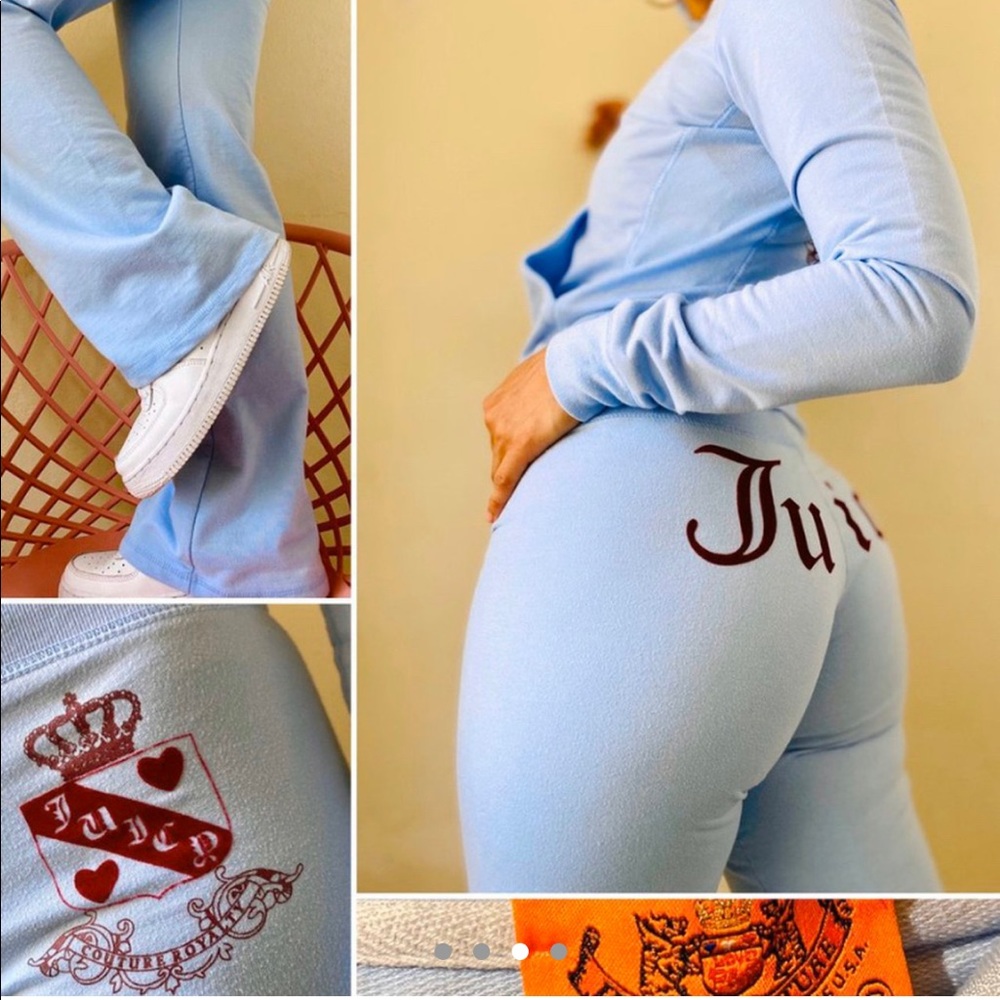 Juicy Couture Light Blue and Maroon joggers